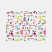 PixDezinesサファリガーデン フリースブランケット (正面(横))