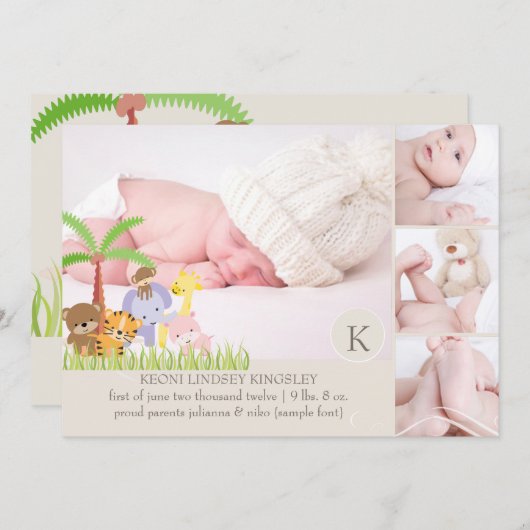 PixDezinesサファリジャングル写真テンプレート 案内状 (正面/裏面)