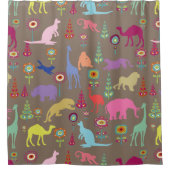 PixDezinesサファリジャングル/DIY背景 シャワーカーテン (正面)