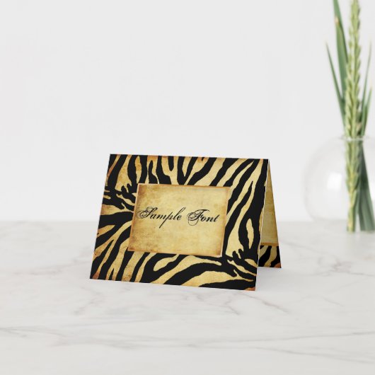 PixDezinesサファリ/ヴィンテージゼブラ/DIYフォント+カラー! サンキューカード (正面)