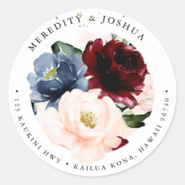 PixDezinesサブライムダスティーブルーズ赤面ブルゴーニュ ラウンドシール