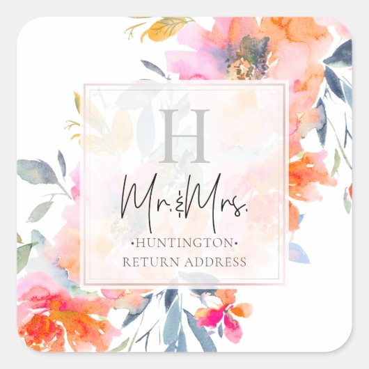 PixDezinesサマーガーデンバラ スクエアシール (正面)