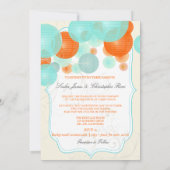 PixDezinesサンゴ+青ランタン/暗い色 招待状 (裏面)