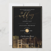 PixDezinesサンフランスカイラインフェイク/金ゴールド/DIY 招待状 (正面)