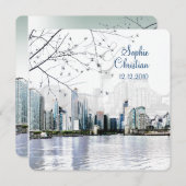 PixDezinesシカゴレイクショアスカイライン/招待状 招待状 (正面/裏面)