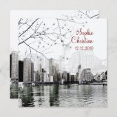 PixDezinesシカゴレイクショアスカイライン/招待状 招待状 (正面/裏面)