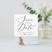 PixDezinesシックエレガント書道救の日付 ポストカード (スタンド正面)