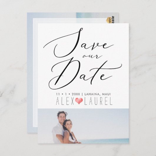 PixDezinesシックエレガント書道救の日付 ポストカード (正面/裏面)