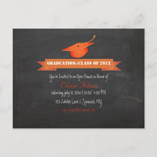 PixDezinesシャルボード卒業 インビテーションポストカード (正面)