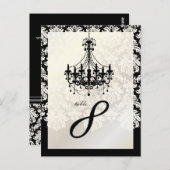 PixDezinesシャンデリア+ピケ・ダマスク ポストカード (正面/裏面)