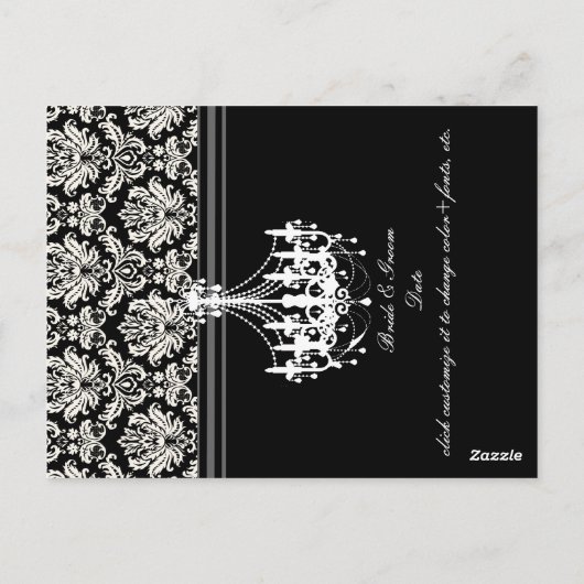 PixDezinesシャンデリア+ピケ・ダマスク ポストカード (裏面)