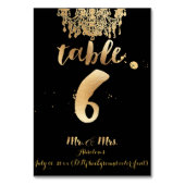 PixDezinesシャンデリア/フェイク金ゴールド/テーブル6 テーブルナンバー (裏面)