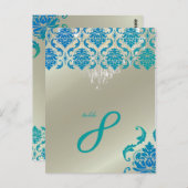 PixDezinesシャンデリア+ベンドームピーコックダマスク ポストカード (正面/裏面)