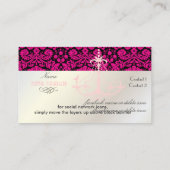 PixDezinesシャンデリア+レースダマスク/パール+ホワイト 名刺 (裏面)