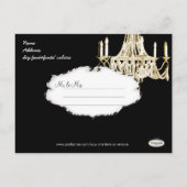PixDezinesシャンデリア/金ゴールドトリム/日付の保存 案内ポストカード (裏面)