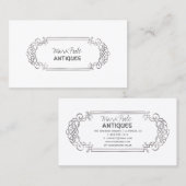 PixDezinesシルバーフェイクアンティークスクロール/ディービーカラー 名刺 (正面/裏面)