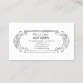 PixDezinesシルバーフェイクアンティークスクロール/ディービーカラー 名刺 (裏面)