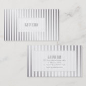 PixDezinesシルバーフェイクストライプ 名刺 (正面/裏面)