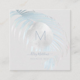 PixDezinesシルバーブルーパーム スクエア名刺