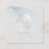 PixDezinesシルバーブルーパーム スクエア名刺 (正面)