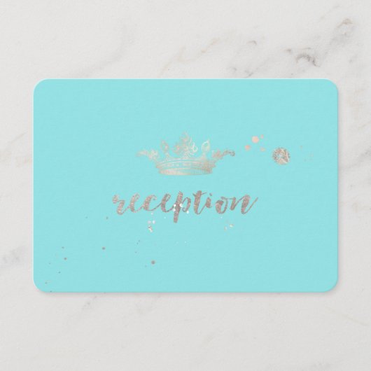 PixDezinesシルバープリフェイクンセスクラウン披露宴 エンクロージャーカード (正面)