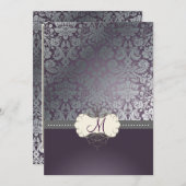 PixDezinesシルバー/フェイクDIYバックグラウンド/レモン 招待状 (正面/裏面)