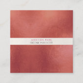 PixDezinesシンプルエレガント、パール白色+金ゴールド錆 スクエア名刺 (正面)