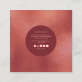 PixDezinesシンプルエレガント、パール白色+金ゴールド錆 スクエア名刺 (裏面)