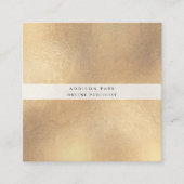 PixDezinesシンプルエレガント、フェイク金ゴールド+ホワイト スクエア名刺 (正面)
