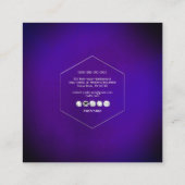 PixDezinesシンプルエレガント、ホワイト+バイオレット スクエア名刺 (裏面)