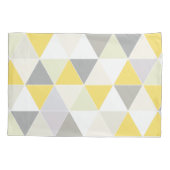 PixDezinesジオメトリックイエロー+グレー 枕カバー (裏面-左)