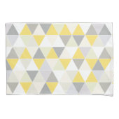 PixDezinesジオメトリックイエロー+グレー 枕カバー (正面左)