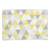 PixDezinesジオメトリックイエロー+グレー 枕カバー (正面右)