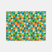 PixDezinesジオメトリフォレストの緑/オレンジ/ティール(緑がかった色) フリースブランケット (正面(横))