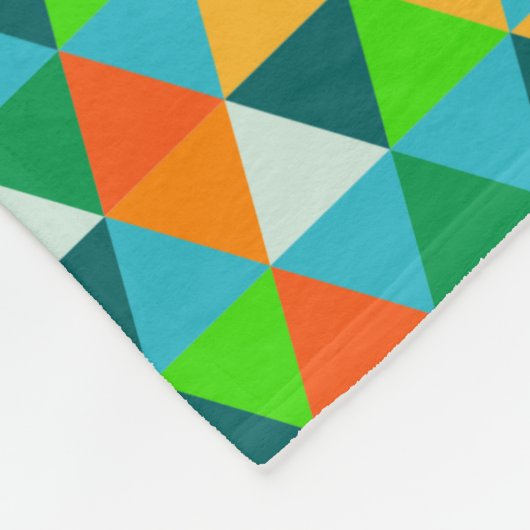 PixDezinesジオメトリフォレストの緑/オレンジ/ティール（緑がかった色） フリースブランケット (角)