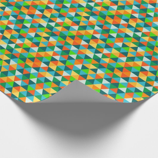 PixDezinesジオメトリフォレスト緑/オレンジ/ティール(緑がかった色) ラッピングペーパー (角)