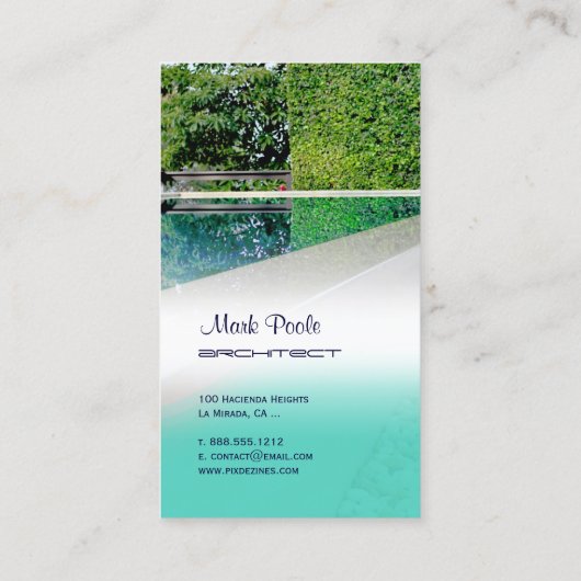 PixDezinesスイミングプール/diyテンプレート 名刺 (裏面)