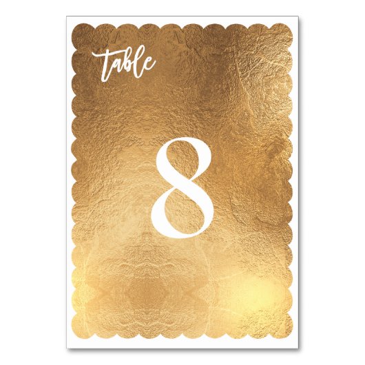 PixDezinesスキャロプフェイク金ゴールド/アンティーク/テーブル番号 テーブルナンバー (正面)