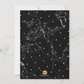 PixDezinesスクリプエレガントト、黒い大理石+フェイク金ゴールド 招待状 (裏面)