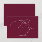 PixDezinesスクリプエレガントトBurgundyありがとう サンキューカード (正面/裏面)