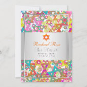 PixDezinesスターモダン/バー(ユダヤ教の)バル・ミツバー/カラー数々のズ 招待状 (裏面)