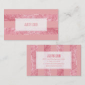 PixDezinesストライプのホイルフェイク/ピンク 名刺 (正面/裏面)