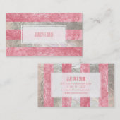 PixDezinesストライプのホイルフェイク/ピンク 名刺 (正面/裏面)