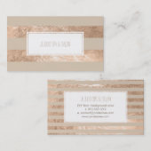 PixDezinesストライプの/ピンクフェイクのシャンパンフォイル 名刺 (正面/裏面)