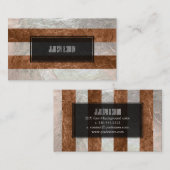 PixDezinesストライプフェイク/箔/銅/銀 名刺 (正面/裏面)