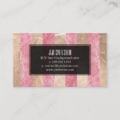 PixDezinesストライプ/ピンクフェイクフォイル/シャンパン 名刺 (裏面)