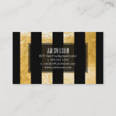PixDezinesストライプ/ブラック/フェイク金ゴールド箔 名刺 (裏面)