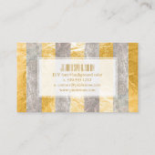 PixDezinesストライプ/銀フェイク箔/金ゴールド 名刺 (裏面)