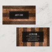 PixDezinesストライプ/黒/銅フェイク箔 名刺 (正面/裏面)
