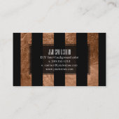 PixDezinesストライプ/黒/銅フェイク箔 名刺 (裏面)